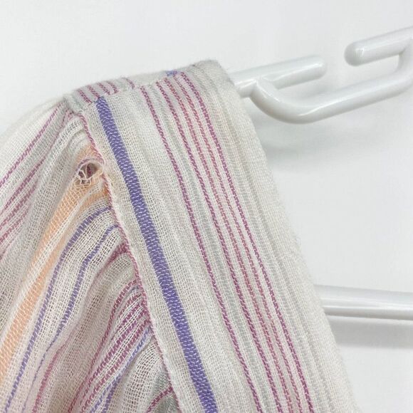 *FLAWED* BCBG Generation Women's Striped Pink Square Neck Top Blouse Medium - Picture 4 of 10